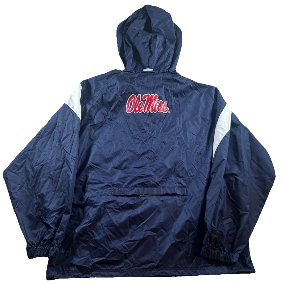 Ole Miss Rebels Genuine‎ Stuff GS Collegiate Hooded Rain Jacket Men's M VG
